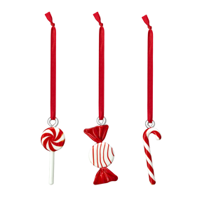 Christmas Decoration Candy Cane Sweets Set Of 3