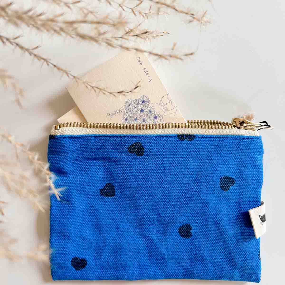 MARIE PURSE HEART GREEK BLUE