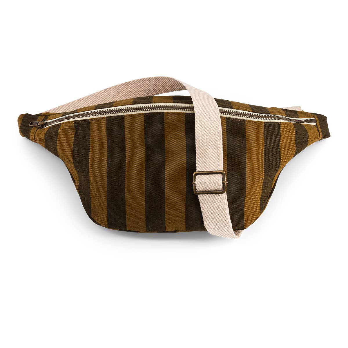 WOMEN BUM BAG STRIPES CUMIN AND BLACK: CUMIN / SCRATCH